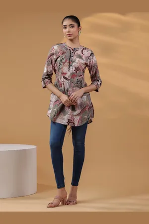 Rain & Rainbow Women Ethnic Motifs Printed Cotton Top
