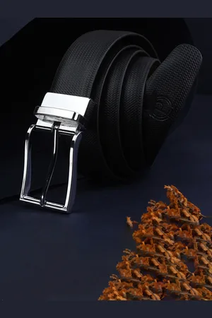 PELUCHE Men Textured Leather Reversible Formal Belt
