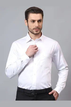 CANTABIL Men Slim Fit Spread Collar Solid Cotton Formal Shirt