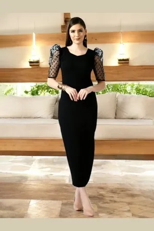 IUGA Women Puff Sleeves Maxi Dress