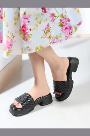 Mast & Harbour Women Textured Block Heels Sandals