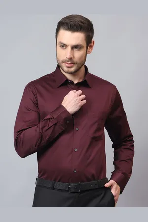 CANTABIL Men Slim Fit Spread Collar Solid Cotton Casual Shirt