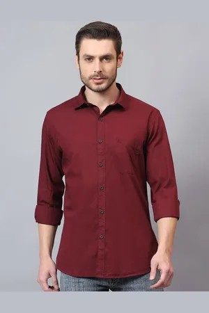 CANTABIL Men Spread Collar Solid Cotton Casual Shirt
