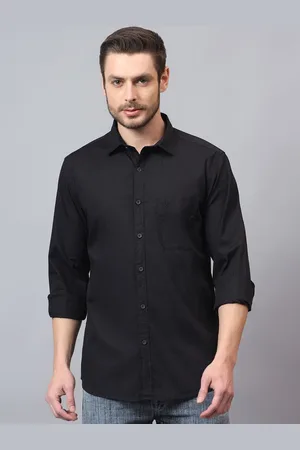 CANTABIL Men Spread Collar Solid Cotton Casual Shirt