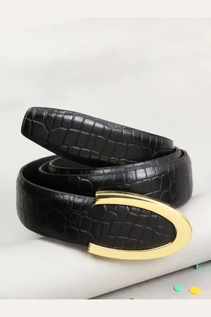 PELUCHE Men Textured Leather Formal Belt