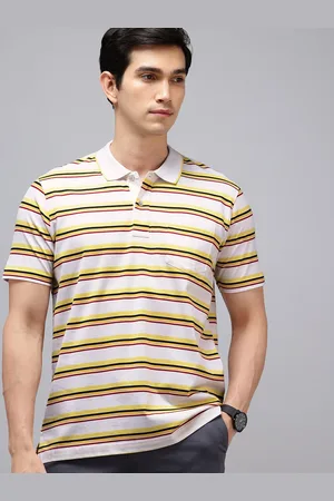 ColorPlus Striped Polo Collar Pure Cotton T-shirt