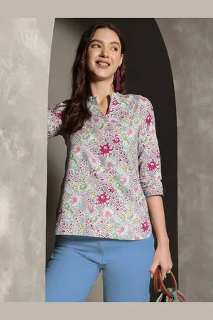 Kalini Women Floral Printed Pure Cotton Crop Top