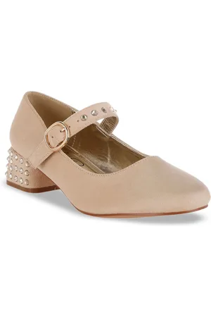 London Rag Embellished Block Pumps