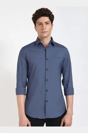 Calvin Klein Men Slim Fit Opaque Printed Casual Shirt