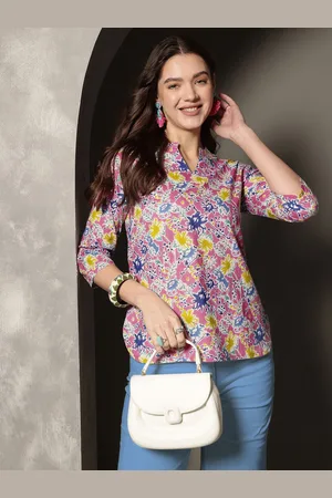 Kalini Floral Women Floral Printed Cotton Crop Top