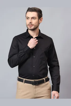CANTABIL Men Slim Fit Spread Collar Solid Cotton Formal Shirt