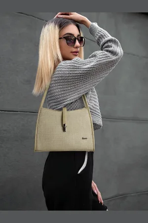EXOTIC Women Textured Structured Leather Shoulder Bag