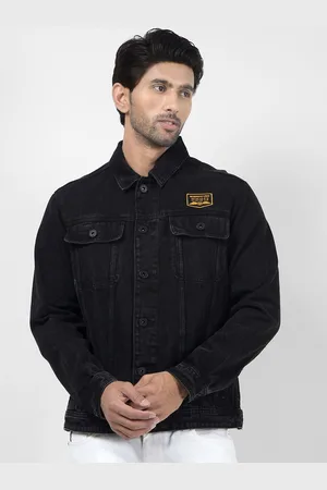 NUMERO UNO Men Spread Collar Solid Casual Denim Jacket