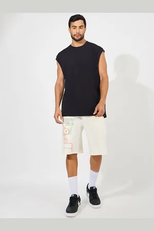Styli Men Snoopy Graphic Printed Oversized Terry Shorts