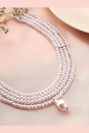 Priyaasi Gold-Plated Pearls Beaded Contemporary Necklace