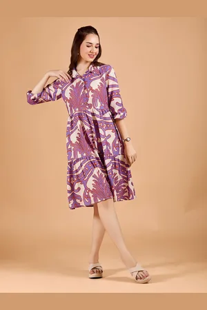 DressBerry Women Floral Printed Tiered Fit & Flare Midi Dress