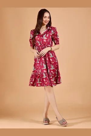 DressBerry Women Puff Sleeves Shirt Dress