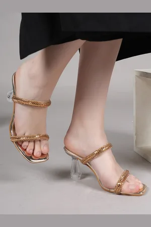 DressBerry Embellished Kitten Mules