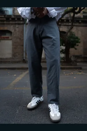 Powerlook Men Grey Cotton Pant