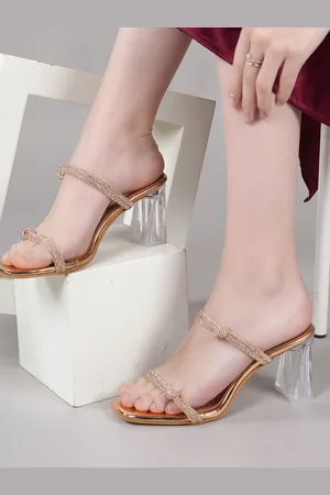 DressBerry Embellished Block Mules
