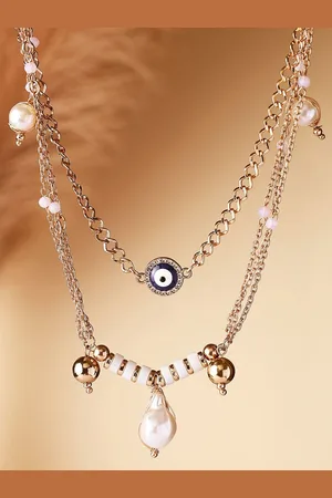 Priyaasi Gold-Plated Pearls Studded Contemporary Necklace