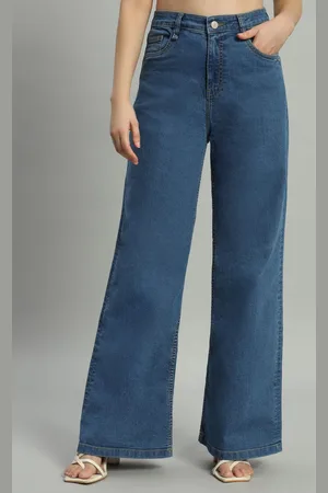 Mast & Harbour Women Wide Leg High-Rise Stretchable Jeans