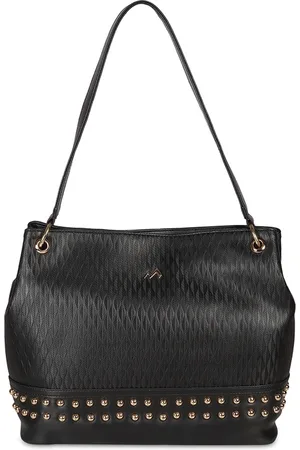 Metro Textured Structured Shoulder Bag with Cut Work