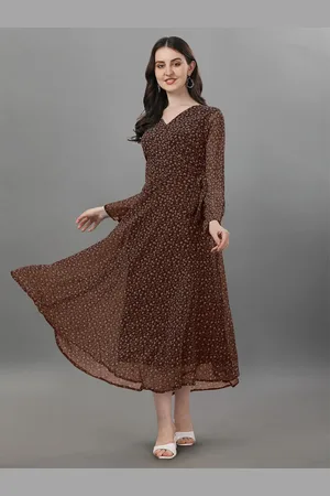 Kalini Floral Print Georgette Midi Dress