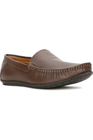 Bata Men Textured Round-Toe Loafers