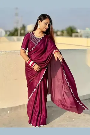 Saadhvi Embellished Beads and Stones Pure Georgette Saree
