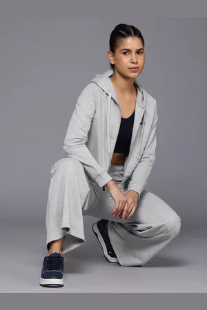 HRX Brand Logo Detail Hooded Zip-Up Lifestyle Tracksuit