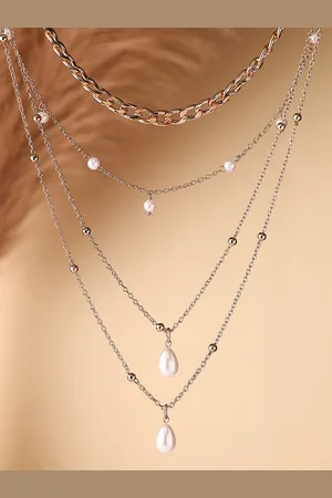 Priyaasi Silver-Plated Pearls Studded Necklace