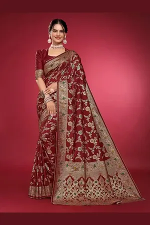 Saadhvi Woven Design Zari Pure Silk Saree