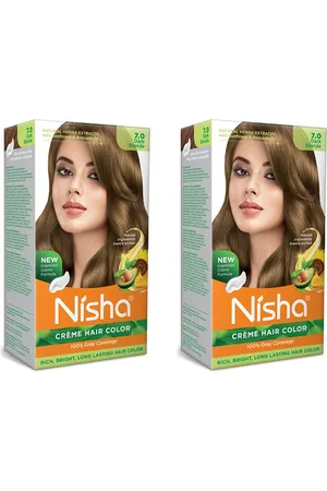 Nisha Unisex Pack of 2 Creme Hair Color 150gm each- Dark Blonde