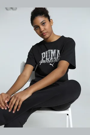 PUMA Women Class Relaxed Fit Typography Printed Cotton Tee