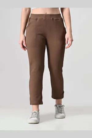 BAESD Women Relaxed High-Rise Ribbed Trousers
