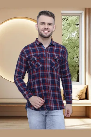 Kuons Avenue Men Smart Slim Fit Tartan Checked Cotton Casual Shirt