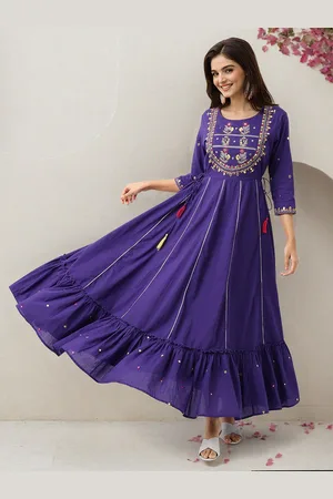 Ishin Floral Embroidered Cotton Maxi Dress