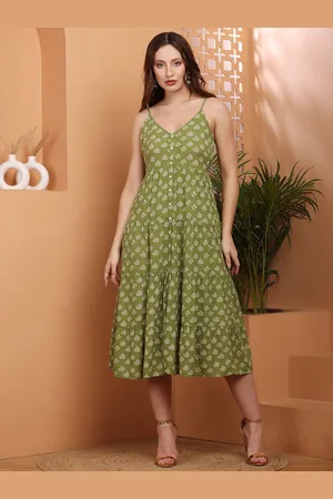 DEBONATELLA Women Floral Printed A-Line Midi Dress