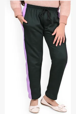 BAESD Girls Colourblocked Regular Fit Mid Rise Track Pants