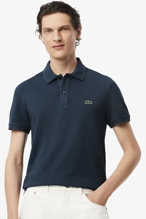 Lacoste Men Solid Polo Collar Cotton T-shirt