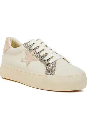 London Rag Women Leather Lace-Ups Glitter Sneakers