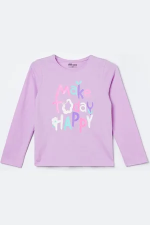 Lifestyle Girls Typography Printed Round Neck Cotton T-shirt