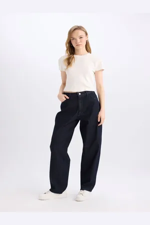 DeFacto Women High-Rise Cotton Baggy Jeans