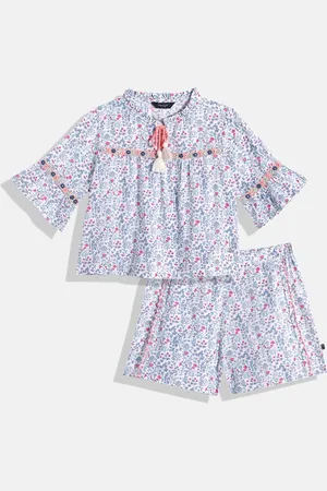 Allen Solly Girls Printed Pure Cotton Top with Shorts
