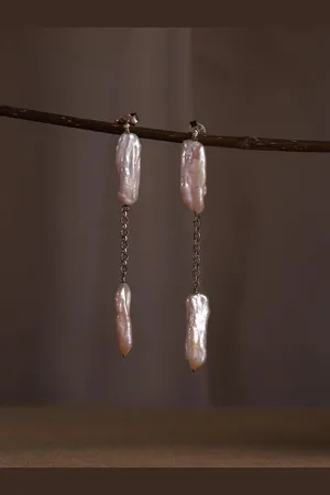 Fabindia Silver Contemporary Drop Earrings