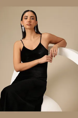 Chemistry Velvet Finish Slip A-Line Midi Dress