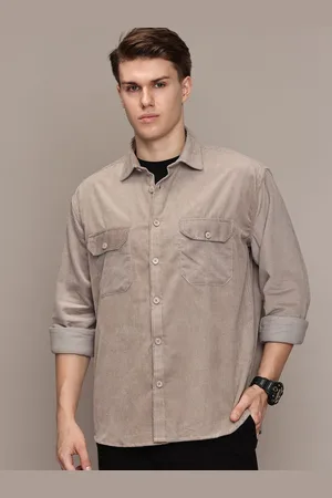 French Connection Men Premium Spread Collar Textured Cotton Relaxed Fit Casual Shirt