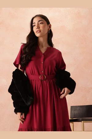 all about you A-Line Midi Dress with Belt