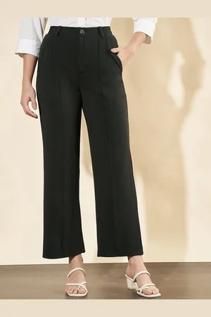 Moda Rapido Women Relaxed Straight Fit High-Rise Trousers